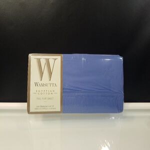 Wamsutta Egyptian Cotton Full Flat Sheet 250 Thread Count Lapis Blue Sealed NOS
